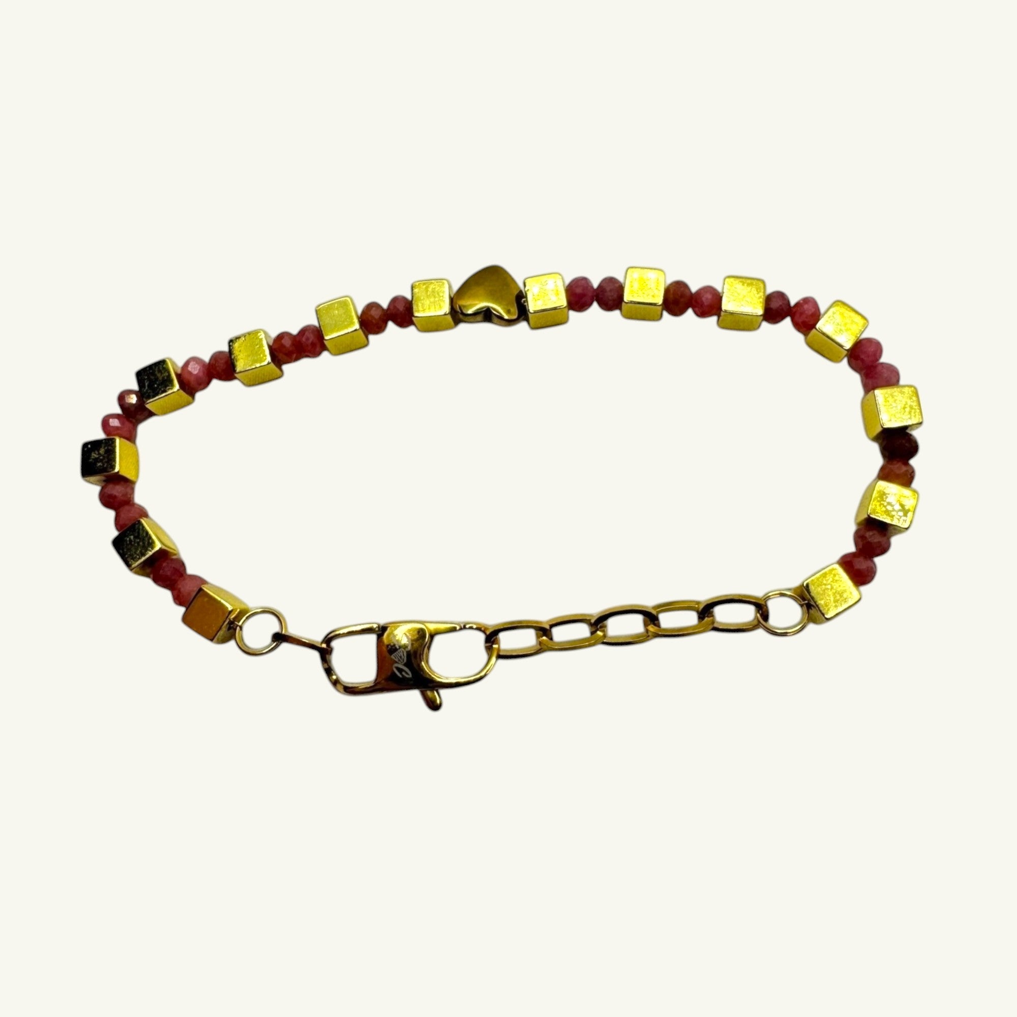 Bracciale rodocrosite sfaccetato Sharifa Crystals